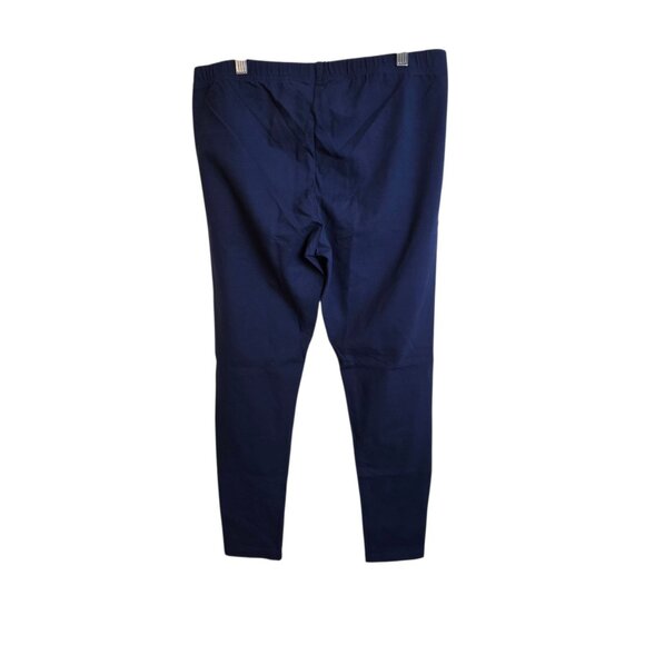 🔴 Lands End Leggings Kids XL Deep Sea Navy Blue Stretch Cotton Spandex Pants - Picture 3 of 10